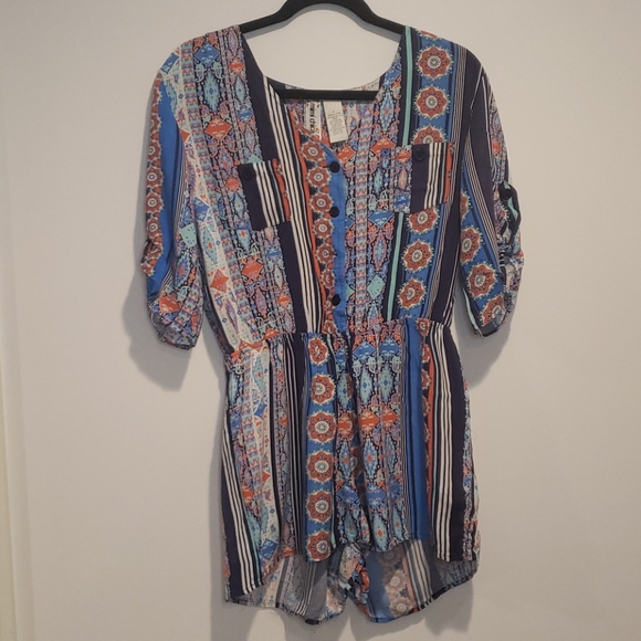 MIMI CHICA Vibrant Colourful multi-pattern romper - Picture 1 of 5